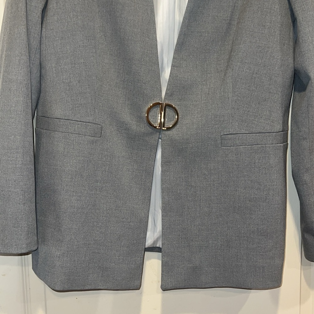 DKNY Women's Grey Blazer Jacket - Picture 2 of 7